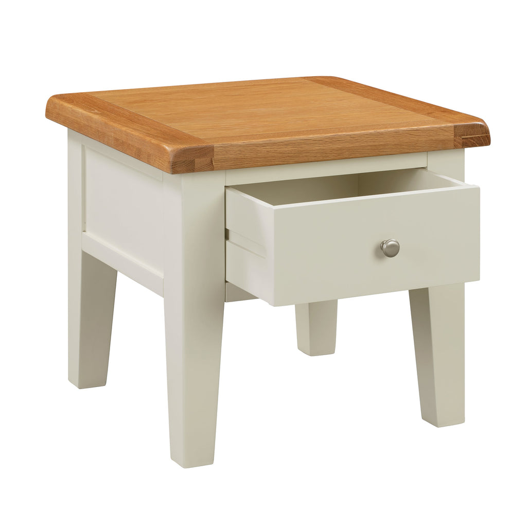 Cambridge Classic Cream Painted Oak 1 Drawer Lamp Table
