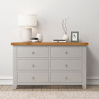 Cambridge Grey Painted Oak 6 Drawer Chest
