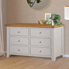 Cambridge Grey Painted Oak 6 Drawer Chest