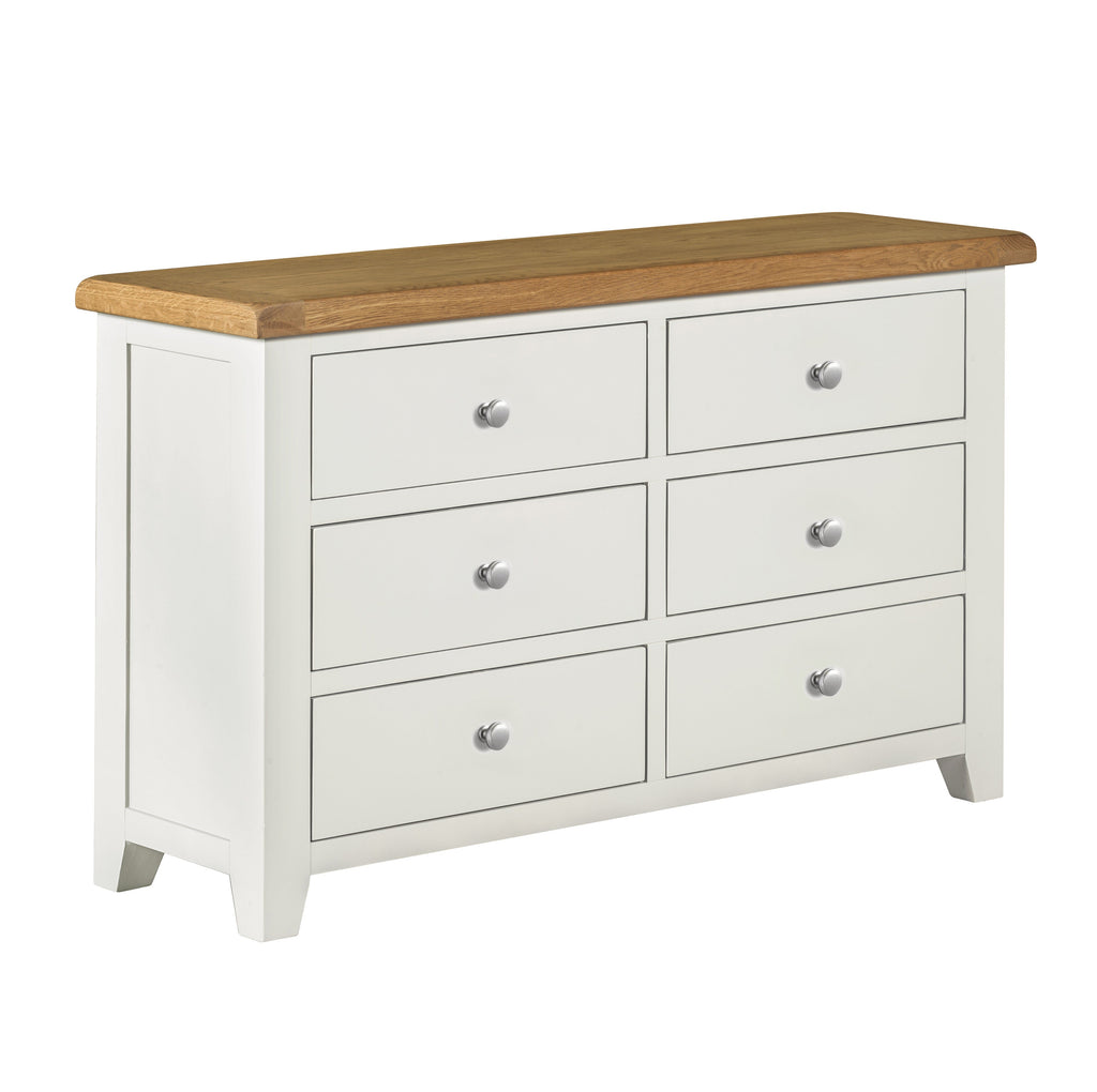 Cambridge Classic Cream Painted Oak 6 Drawer Chest