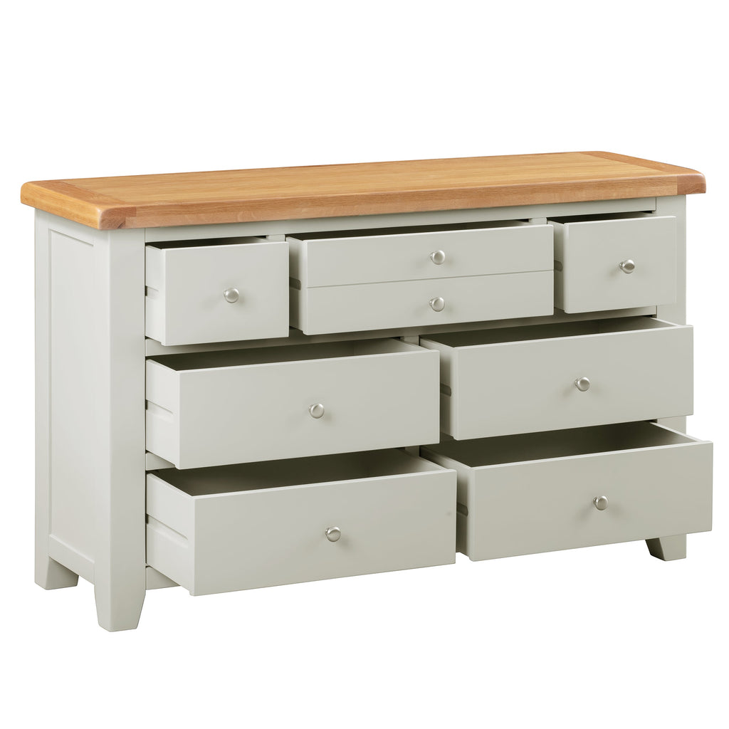 Cambridge Grey Painted Oak 3 Over 4 Chest Of Drawers