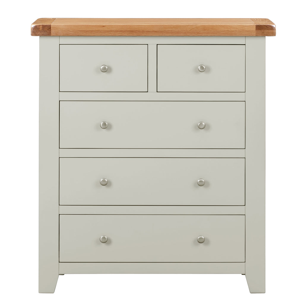 Cambridge Grey Painted Oak 2 Over 3 Chest Of Drawers