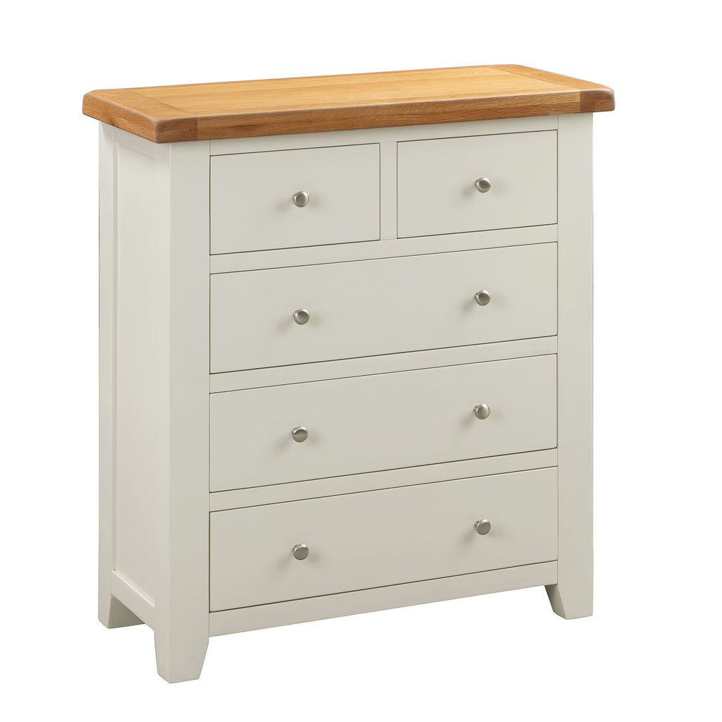 Cambridge Classic Cream Painted Oak 2 Over 3 Chest Of Drawers