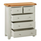 Cambridge Grey Painted Oak 2 Over 3 Chest Of Drawers