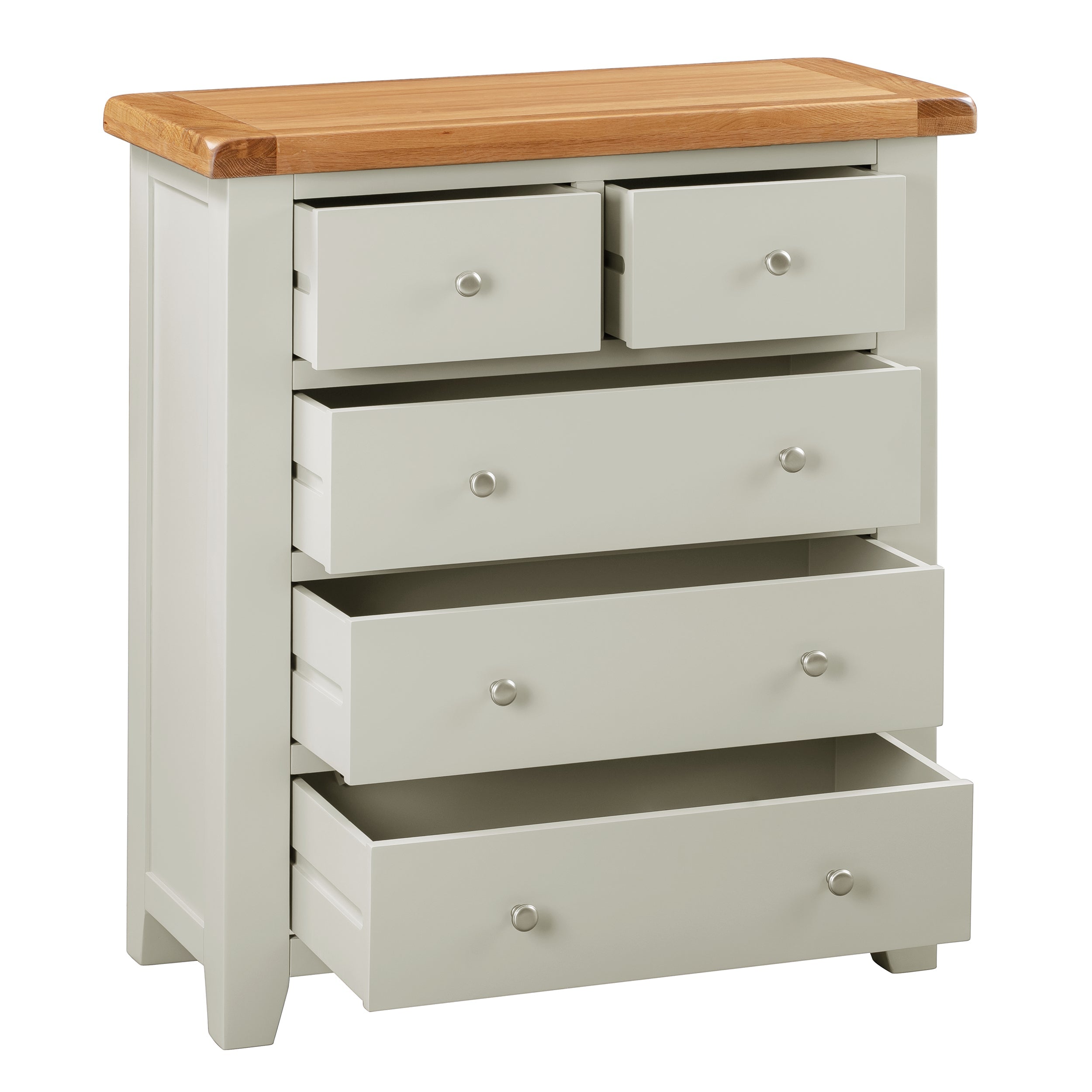 Cambridge Grey Painted Oak 2 Over 3 Chest Of Drawers
