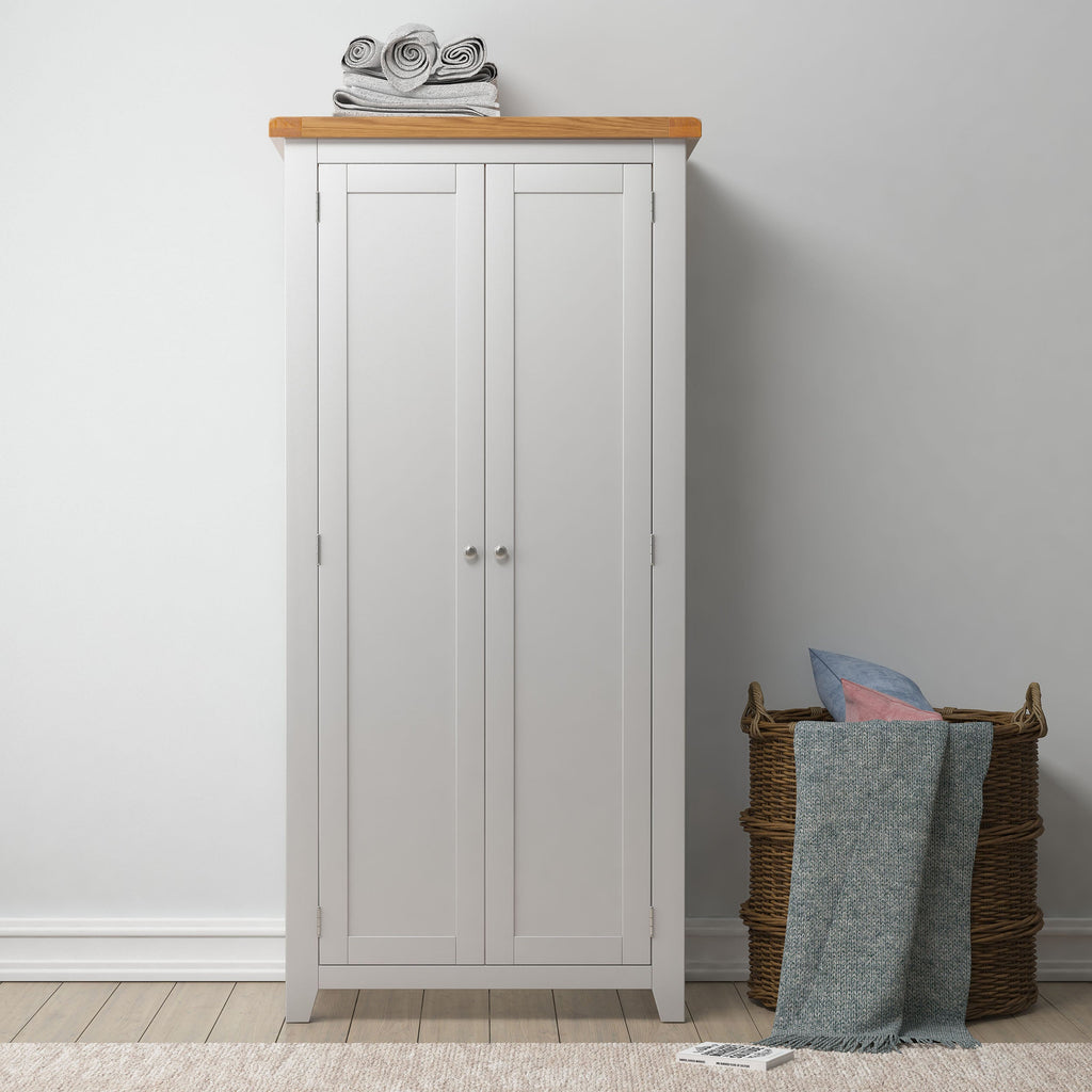 Cambridge Grey Painted Oak Full Hanging Wardrobe
