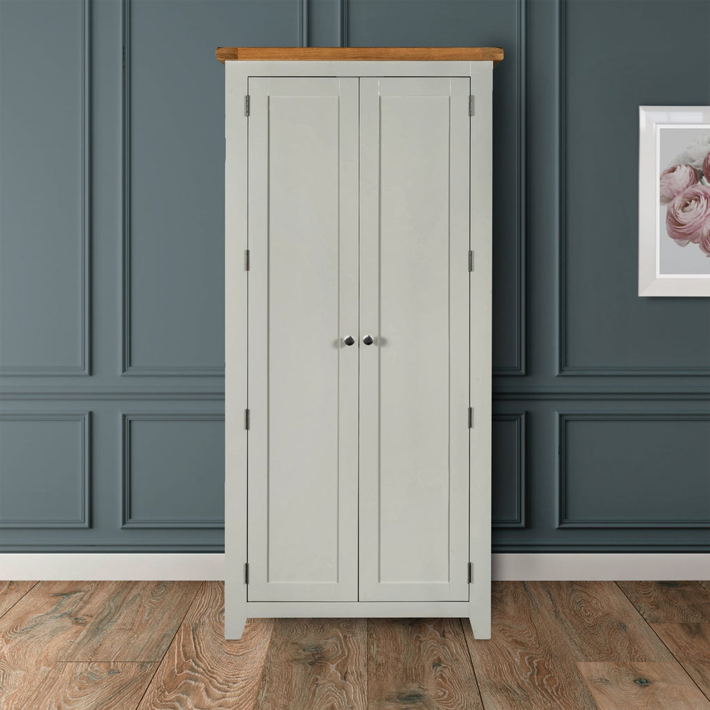 Cambridge Grey Painted Oak Full Hanging Wardrobe