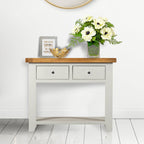Cambridge Grey Painted Oak 2 Drawer Console Table