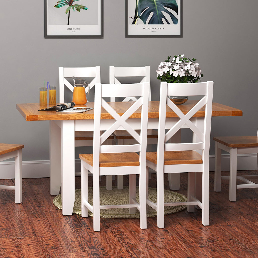 Cambridge Classic Cream Painted Oak Small Extending Dining Table (1.2 m-1.5 m)