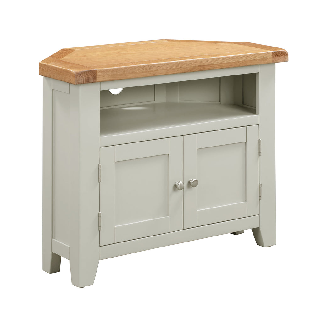 Cambridge Grey Painted Oak Corner TV Unit
