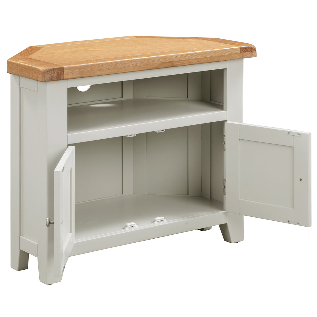 Cambridge Grey Painted Oak Corner TV Unit