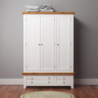 Cambridge Classic Cream Painted Oak 3 Door 2 Drawer Wardrobe