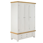Cambridge Classic Cream Painted Oak 3 Door 2 Drawer Wardrobe