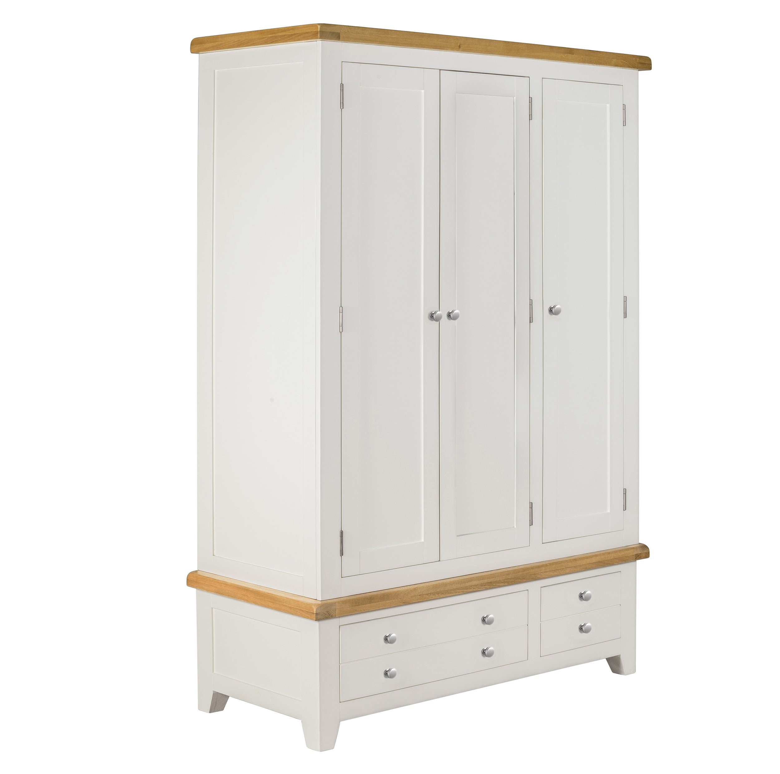 Cambridge Classic Cream Painted Oak 3 Door 2 Drawer Wardrobe