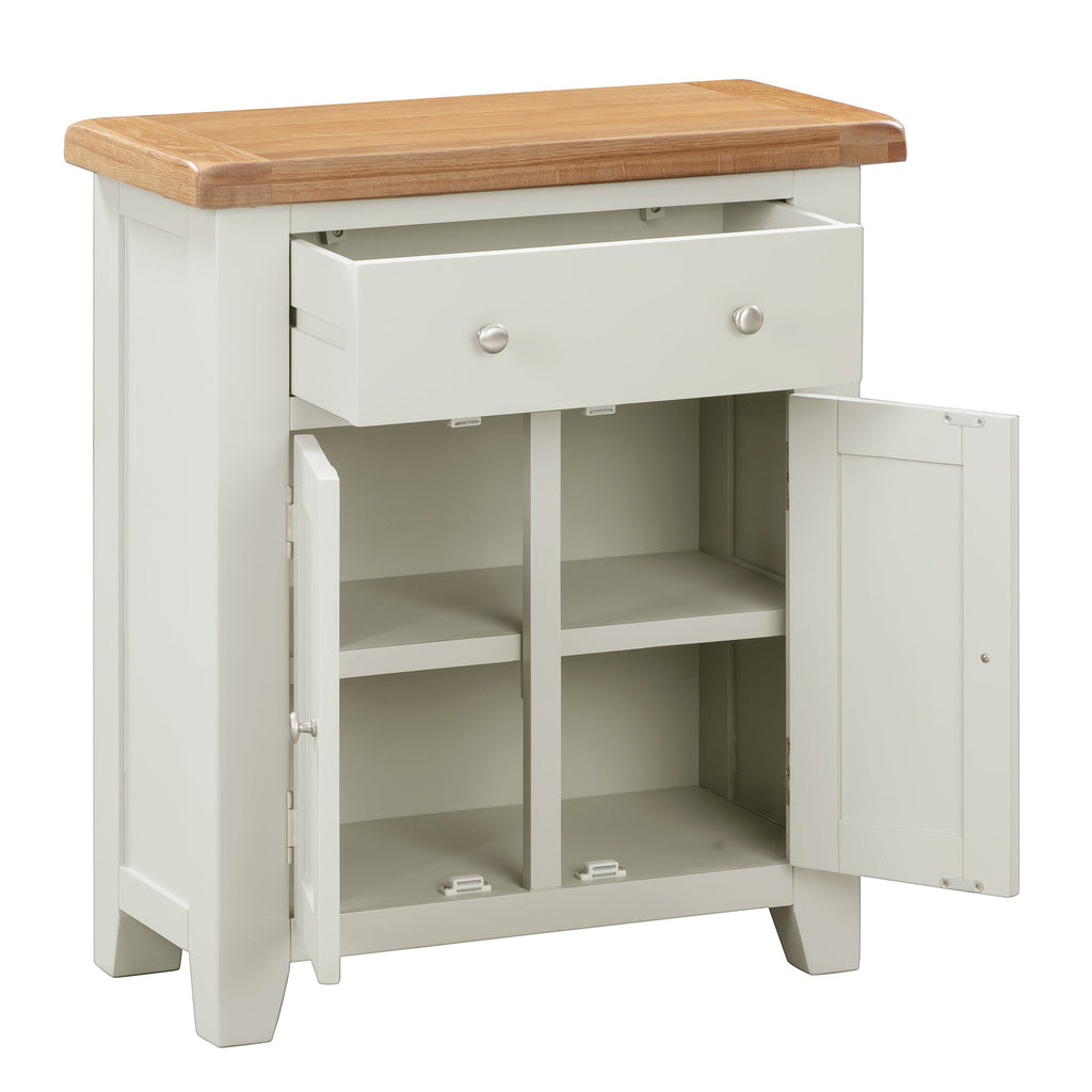 Cambridge Grey Painted Oak Small 1 Drawer 2 Door Sideboard