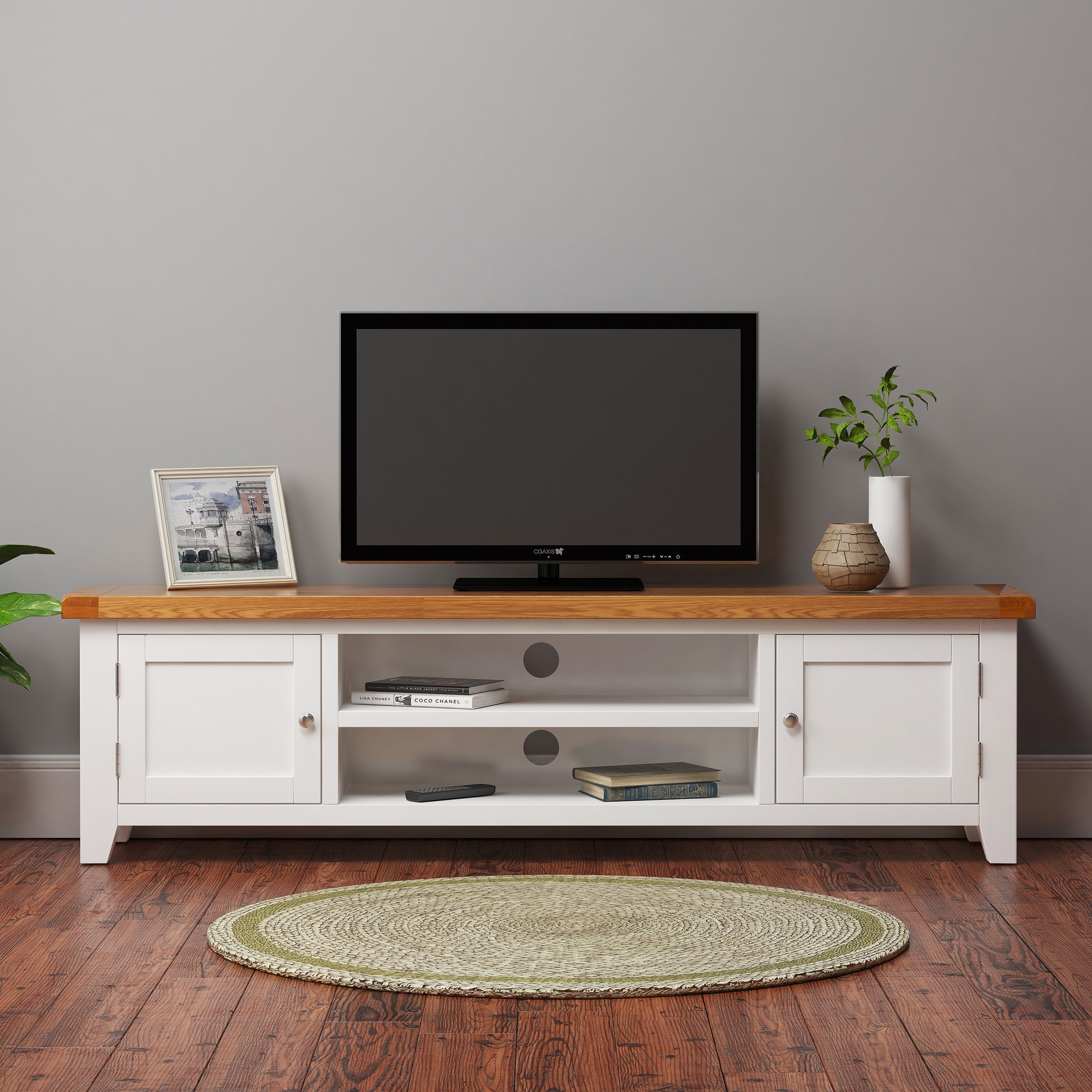 Cambridge Classic Cream Painted Oak Extra Large TV Unit
