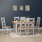Cambridge Grey Painted Oak Medium Extending Dining Table (1.4 m-1.8 m)