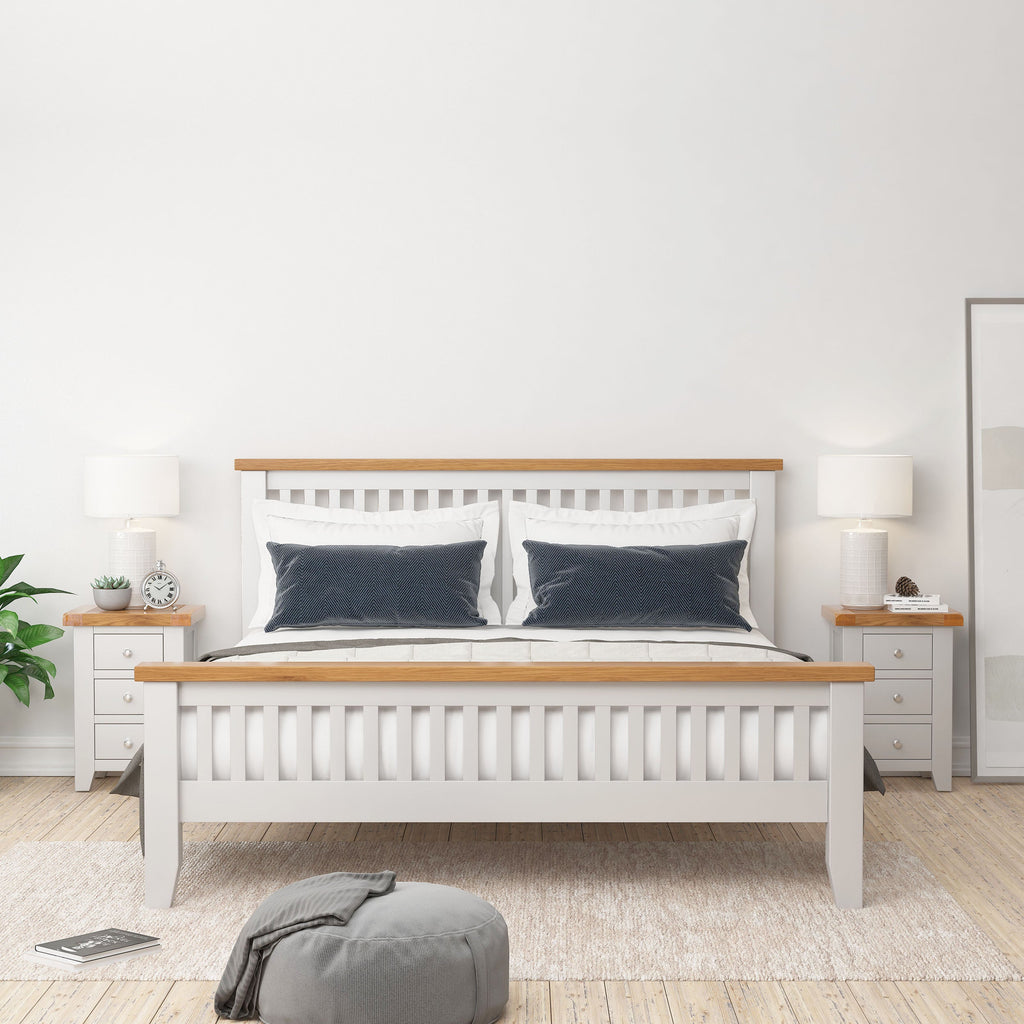 Cambridge Grey Painted Oak 5ft Kingsize Bed