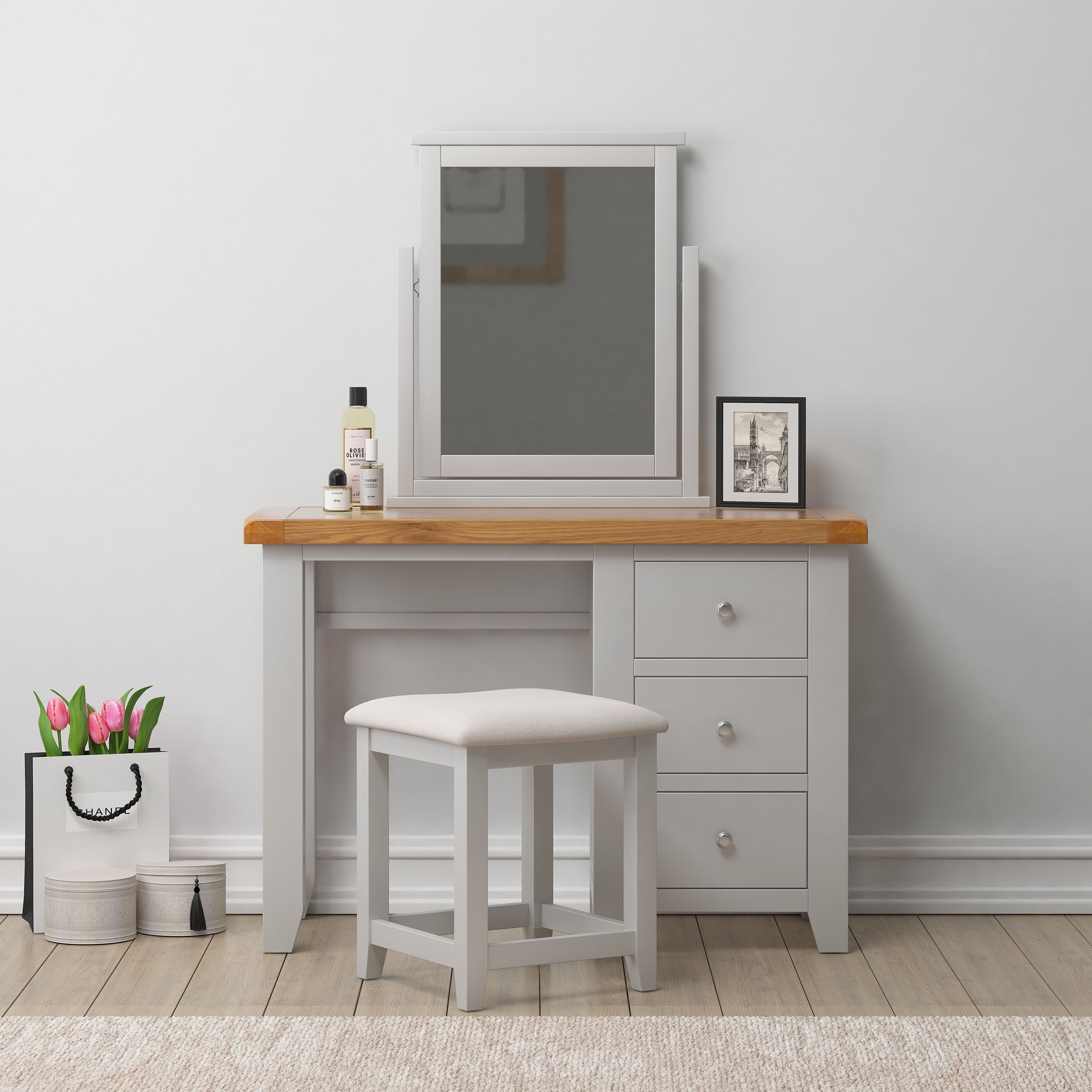 Cambridge Grey Painted Oak Stool