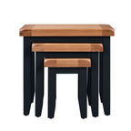 Chatsworth Blue Painted Oak Nest of 3 Tables- Grade B