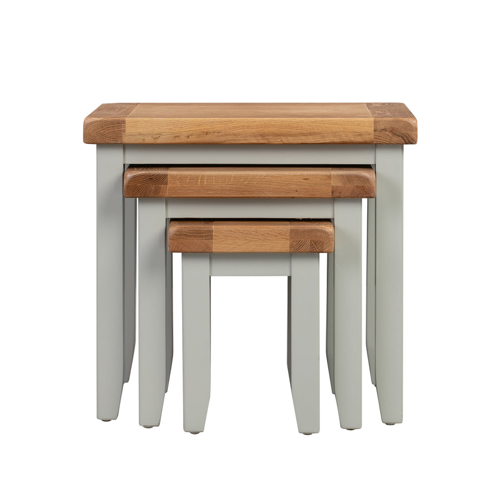 Cambridge Grey Painted Oak Nest of 3 Tables