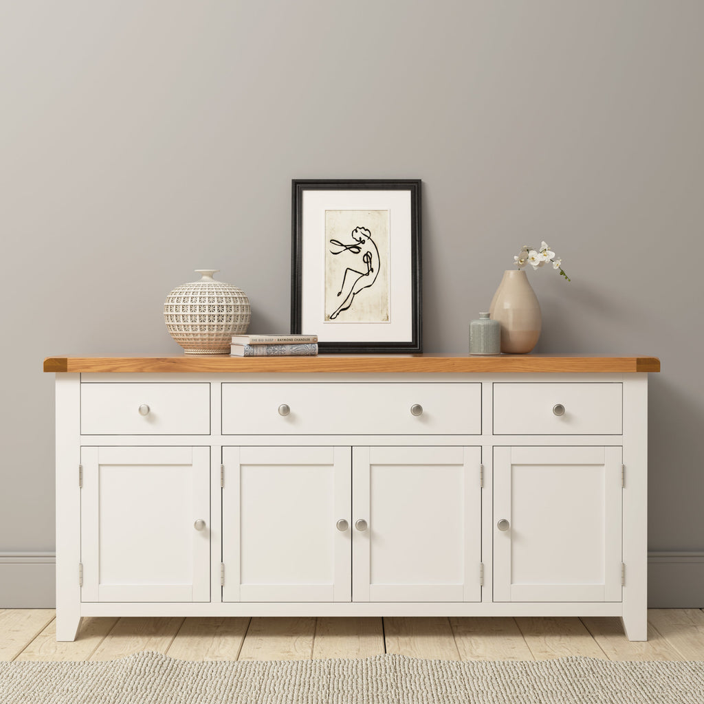 Cambridge Classic Cream Painted Oak 4 Door 3 Drawer Sideboard