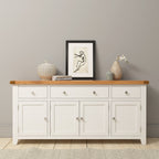 Cambridge Classic Cream Painted Oak 4 Door 3 Drawer Sideboard