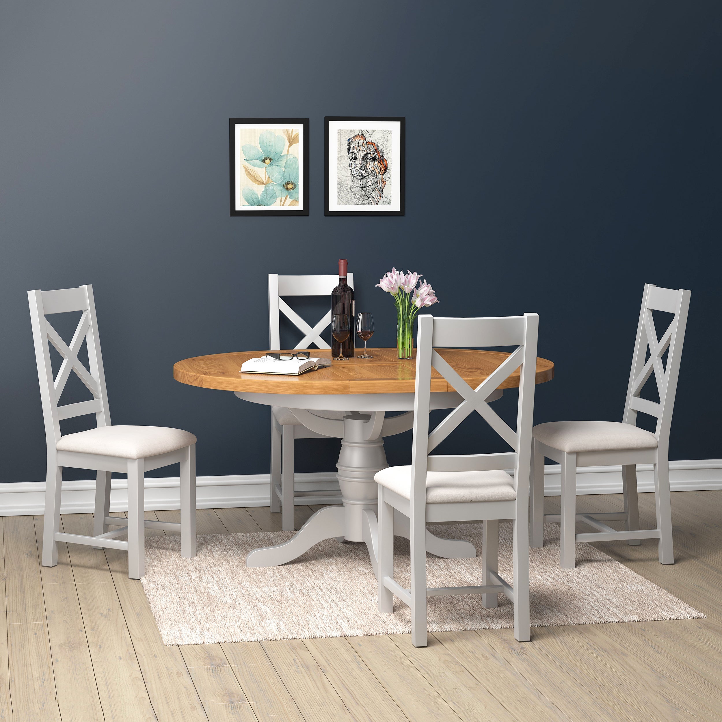 Cambridge Grey Painted Oak Dining Chair