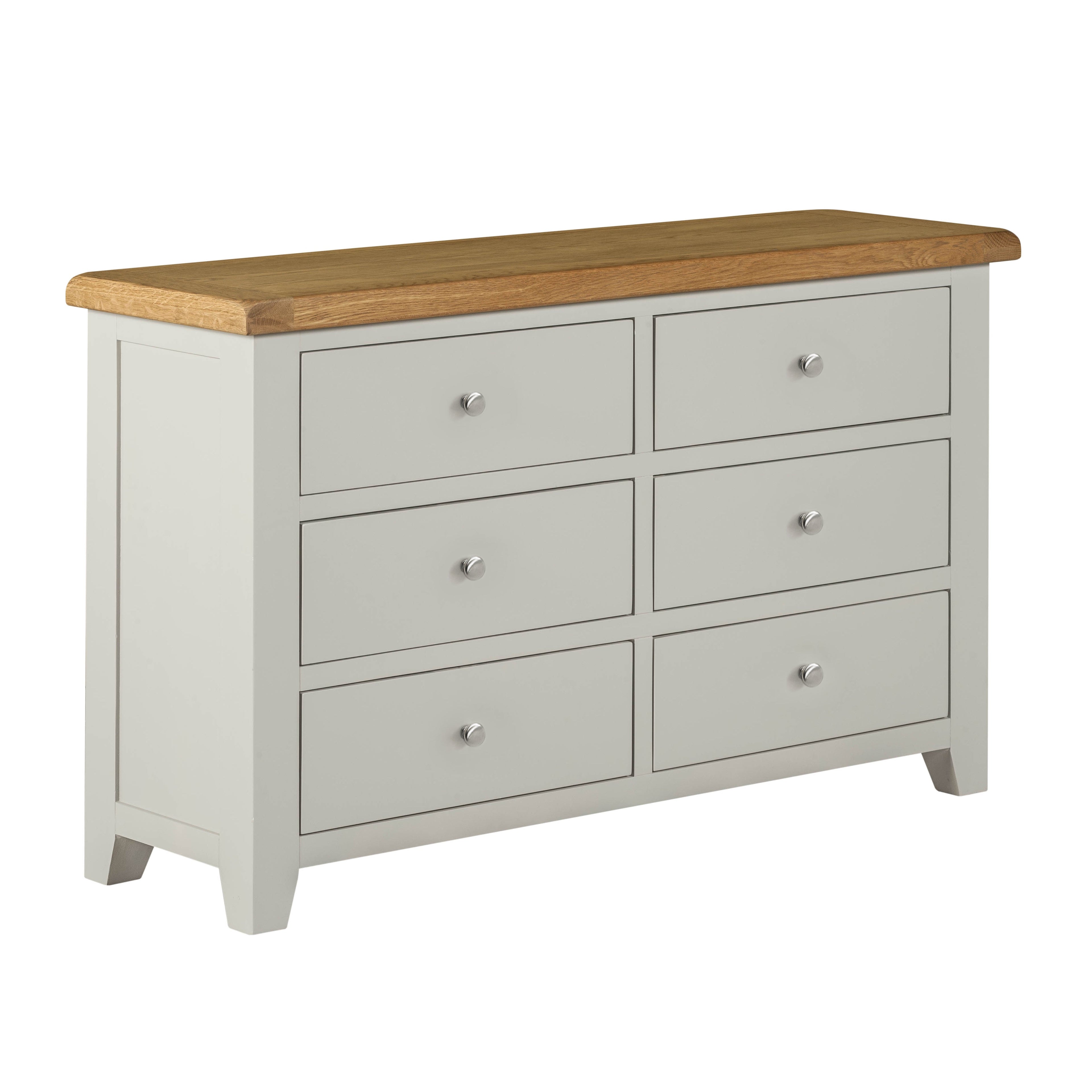 Cambridge Grey Painted Oak 6 Drawer Chest