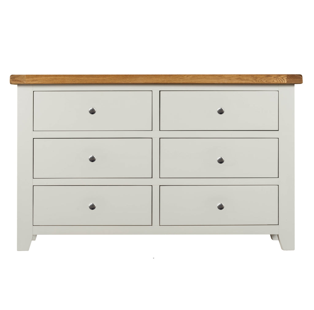 Cambridge Grey Painted Oak 6 Drawer Chest
