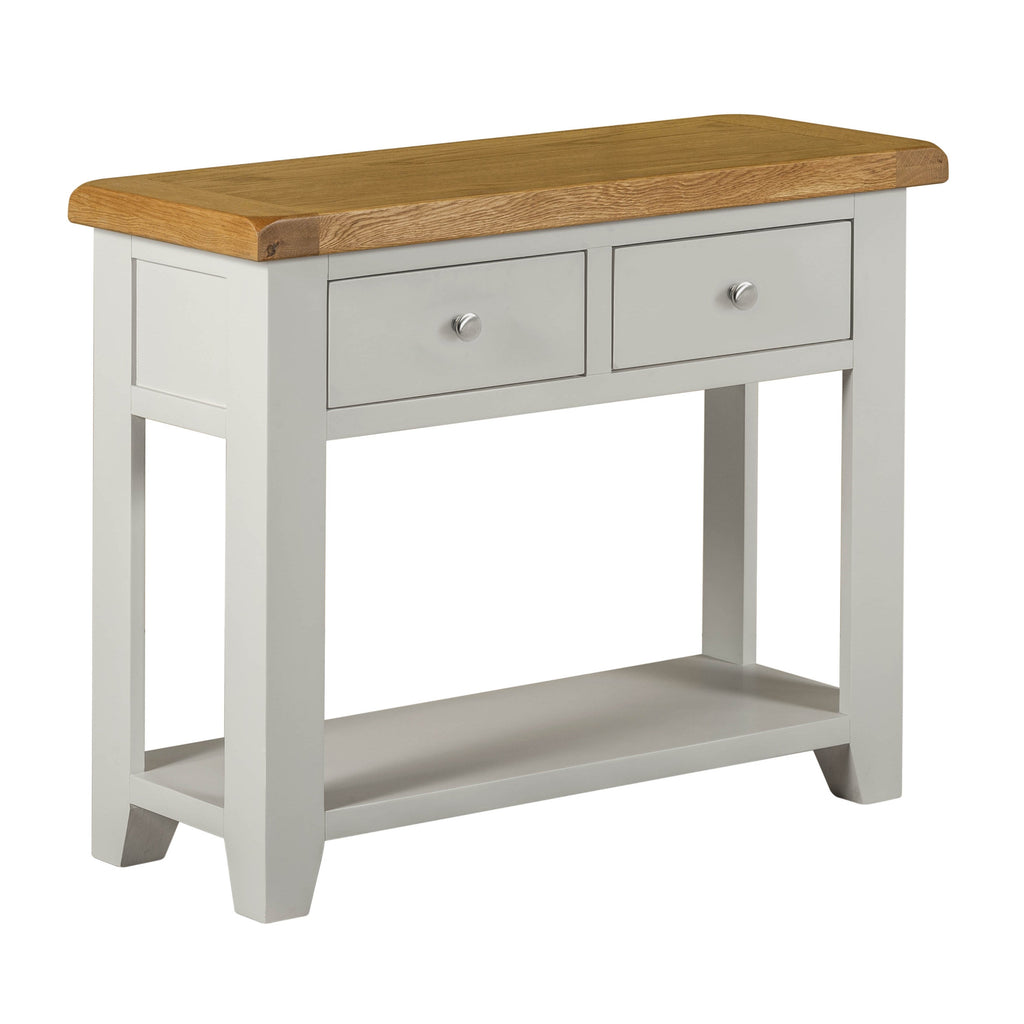 Cambridge Grey Painted Oak 2 Drawer Console Table