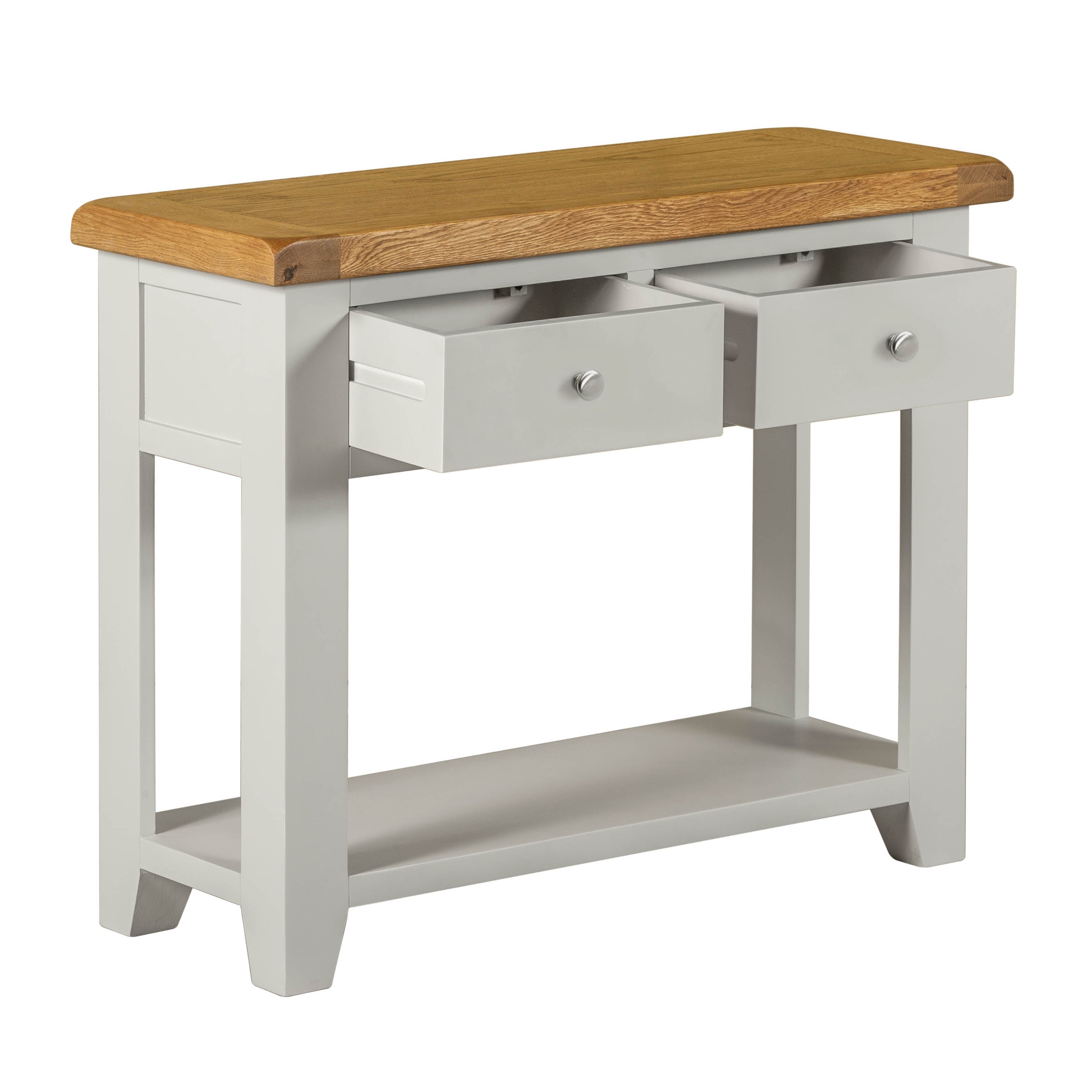 Cambridge Grey Painted Oak 2 Drawer Console Table