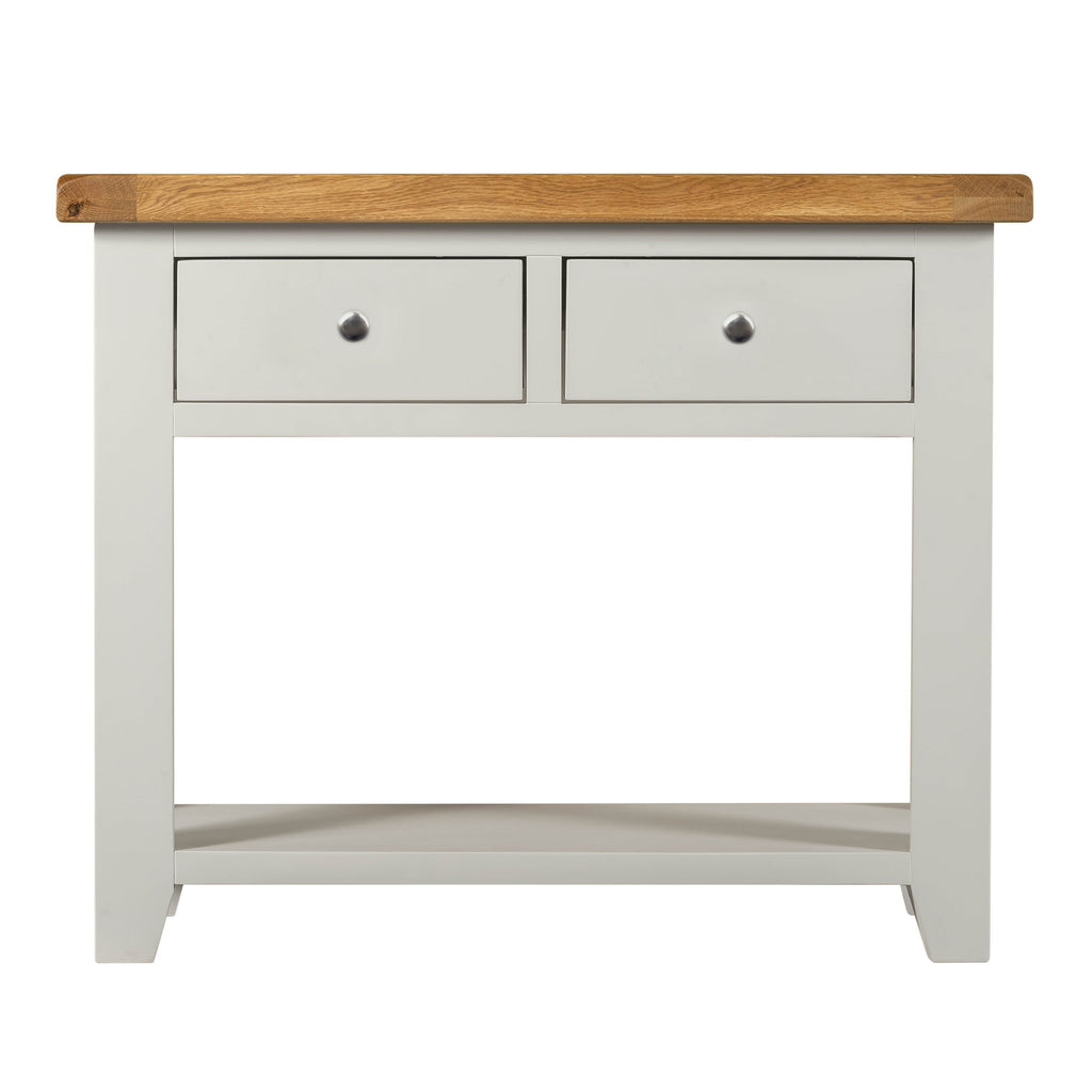 Cambridge Grey Painted Oak 2 Drawer Console Table