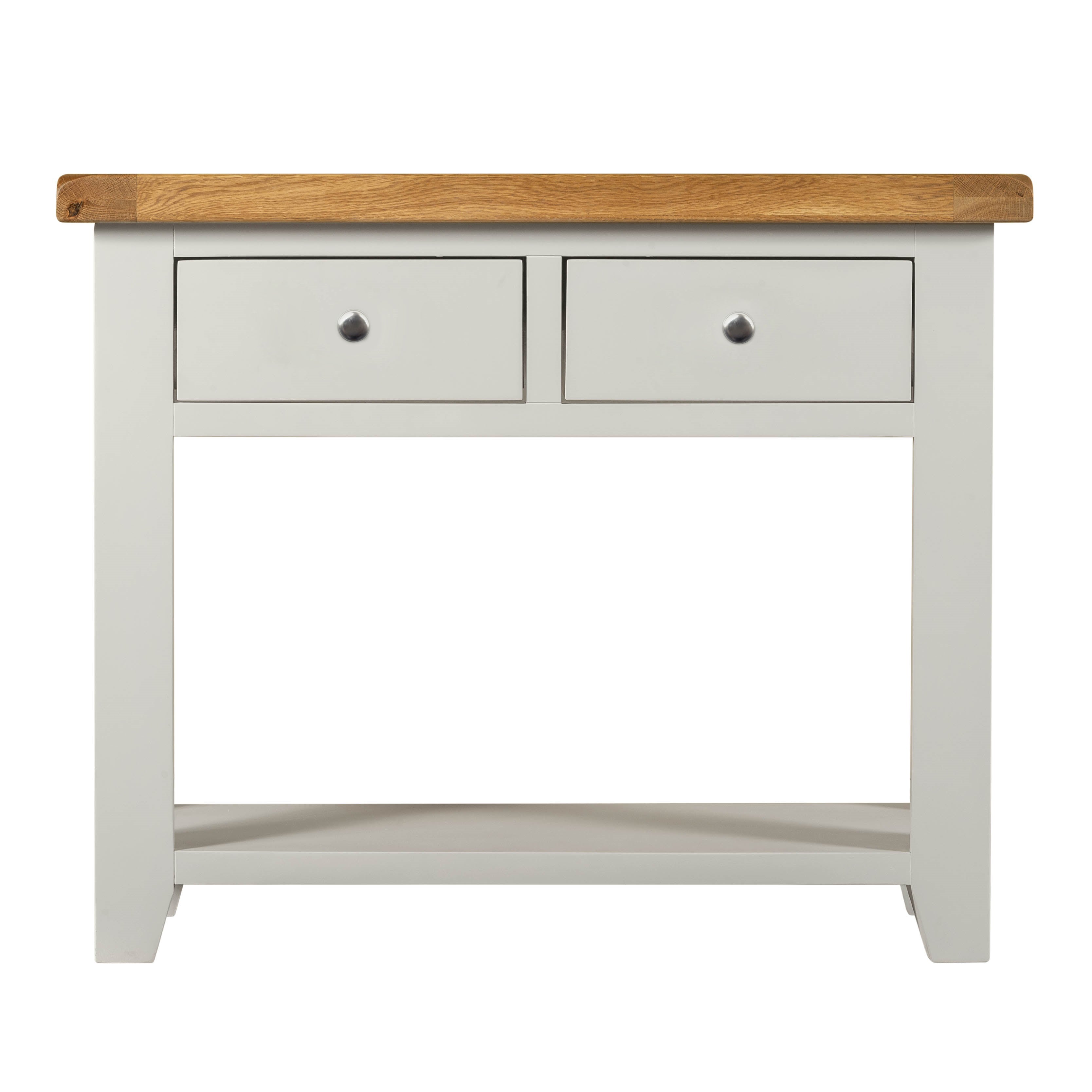 Cambridge Grey Painted Oak 2 Drawer Console Table