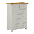 Cambridge Grey Painted Oak 2 Over 4 Chest Of Drawers