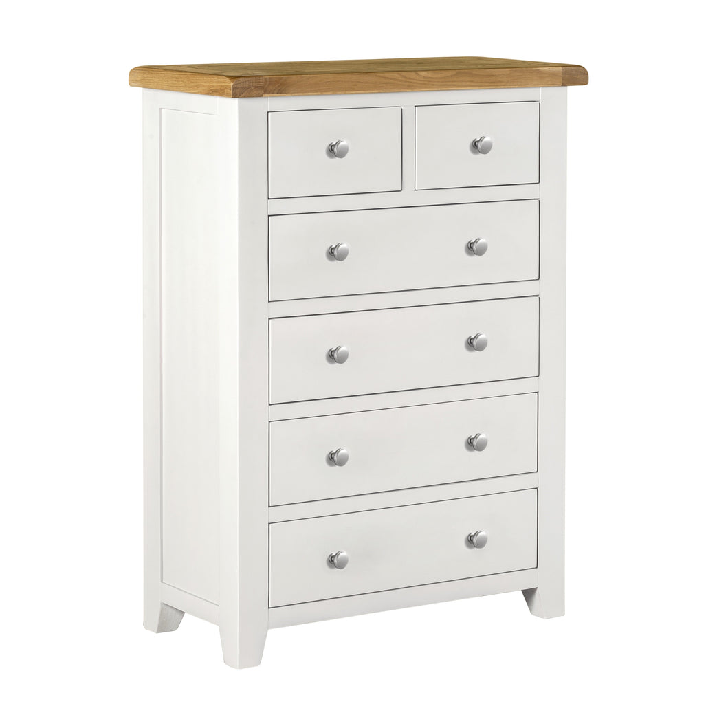 Cambridge Classic Cream Painted Oak 2 Over 4 Chest Of Drawers