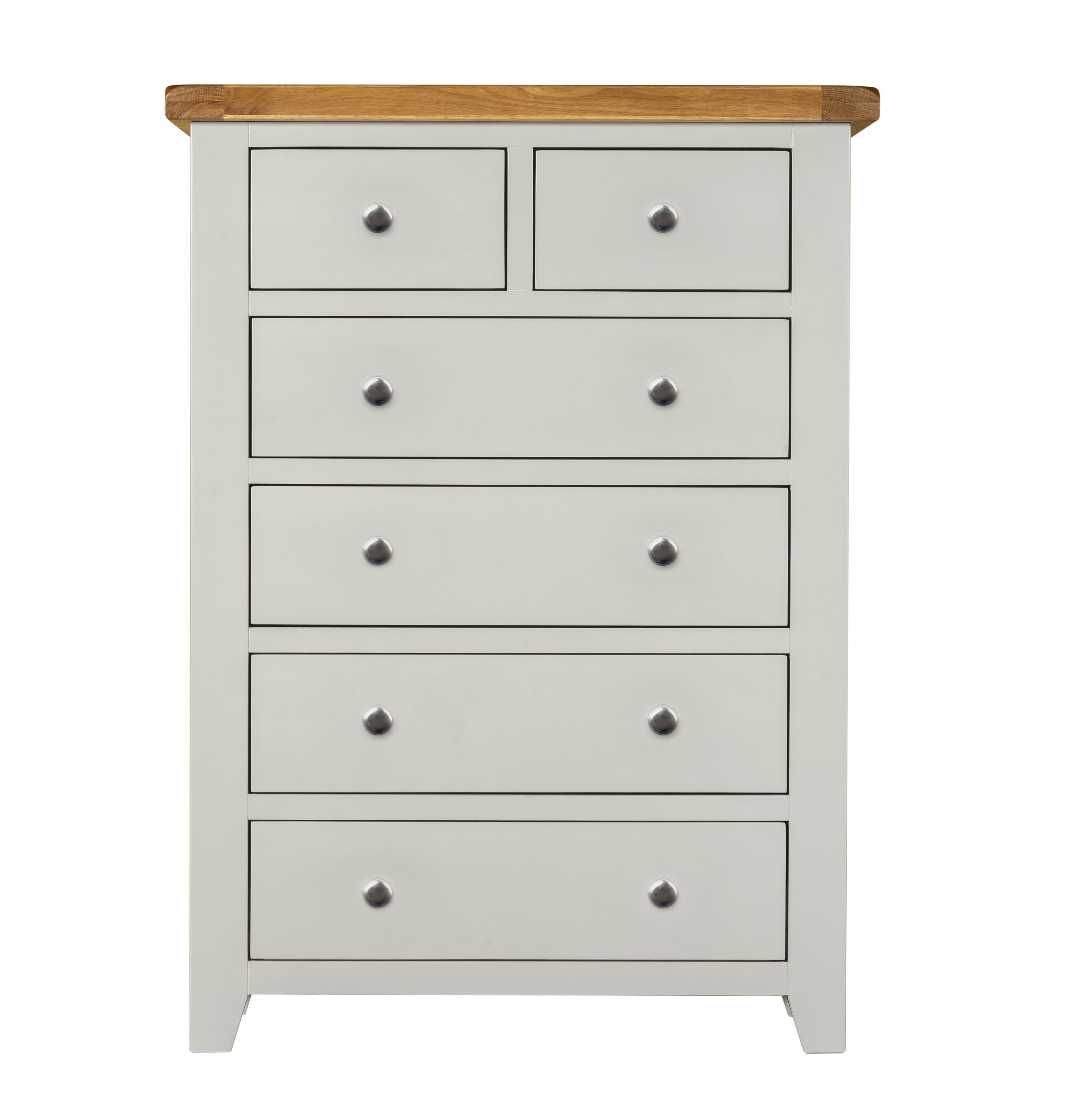 Cambridge Grey Painted Oak 2 Over 4 Chest Of Drawers