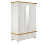 Cambridge Classic Cream Painted Oak 3 Door 2 Drawer Wardrobe