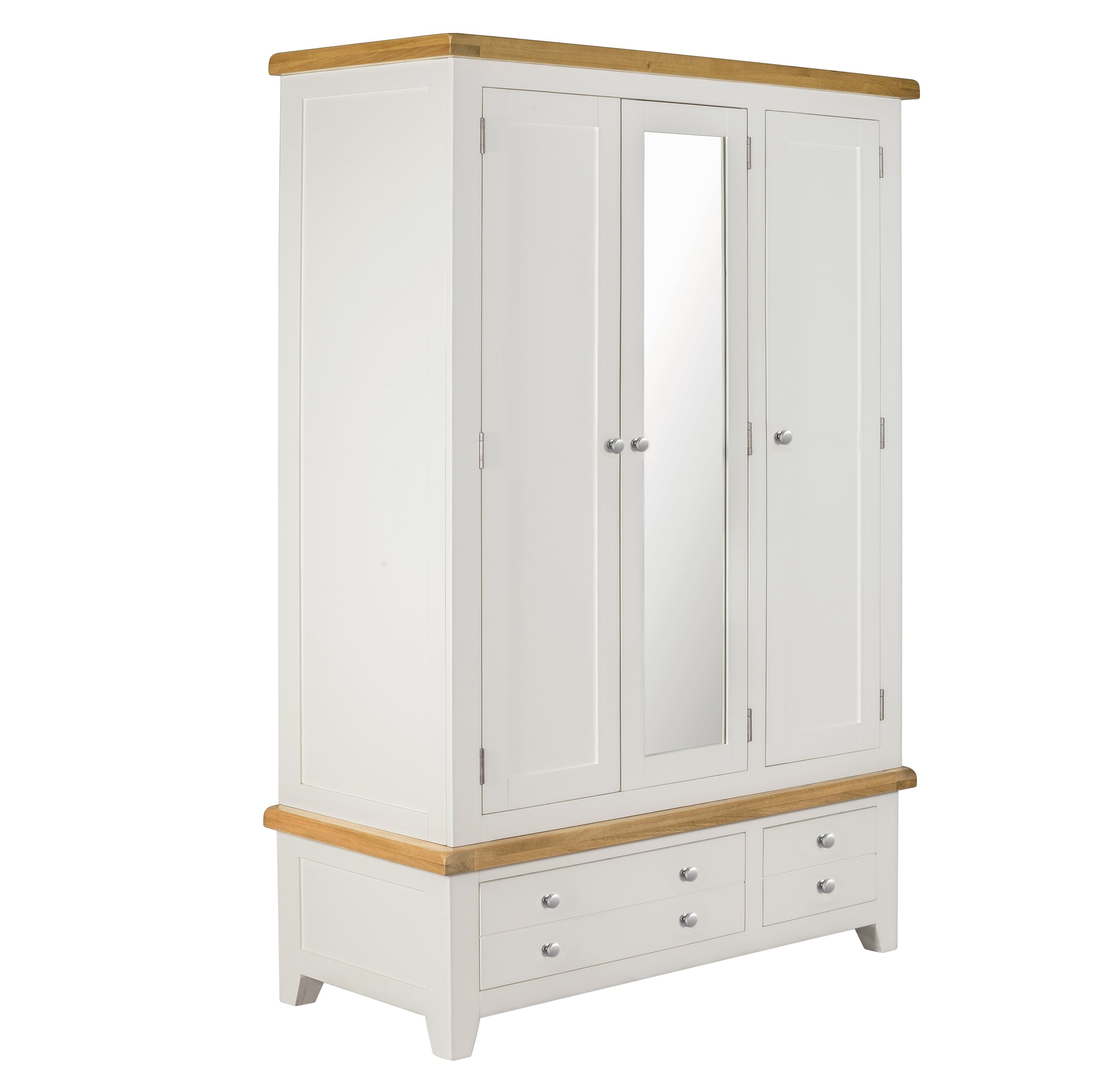 Cambridge Classic Cream Painted Oak 3 Door 2 Drawer Wardrobe
