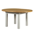 Cambridge Grey Painted Oak Round Extending Dining Table (1.1 m-1.5 m)