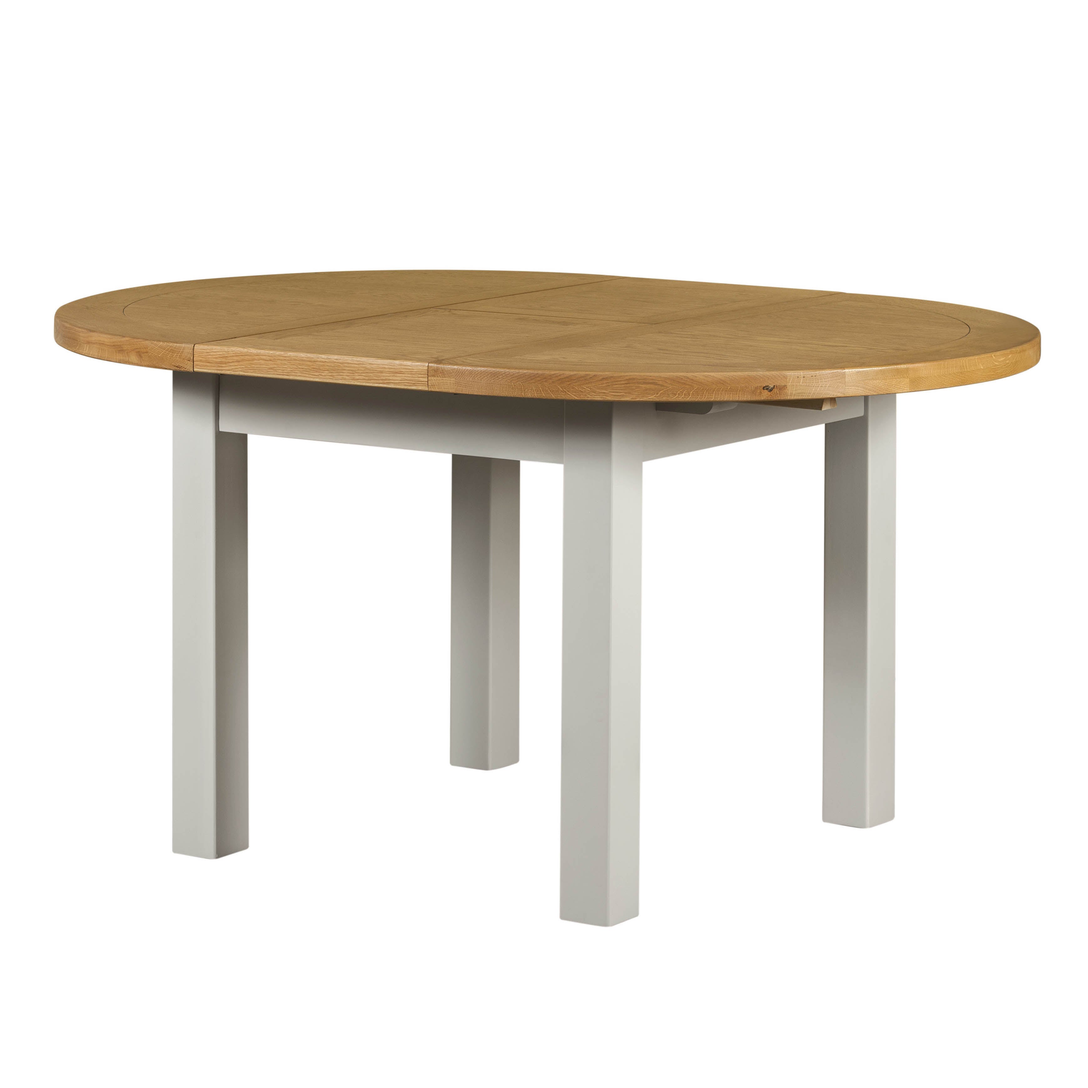 Cambridge Grey Painted Oak Round Extending Dining Table (1.1 m-1.5 m)