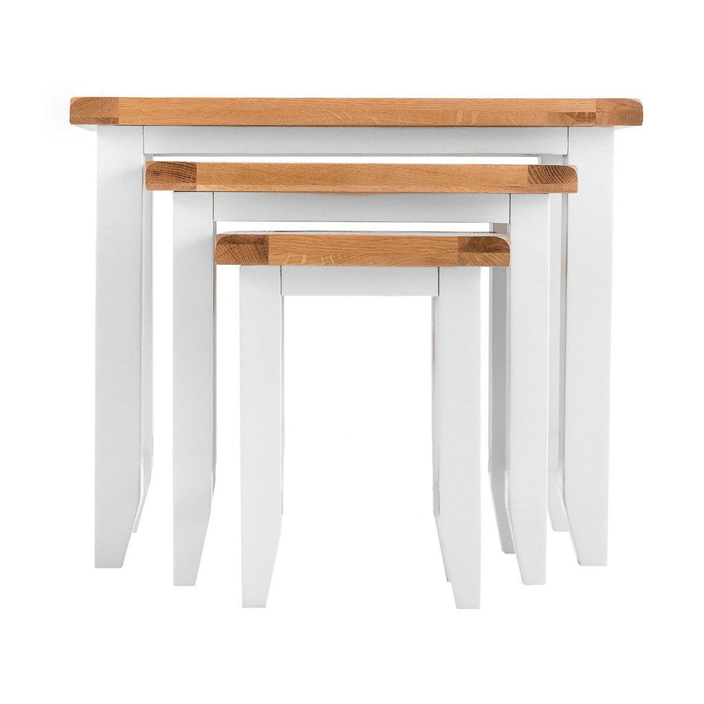 Cambridge Classic Cream Painted Oak Nest of 3 Tables
