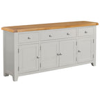 Cambridge Grey Painted Oak 4 Door 3 Drawer Sideboard