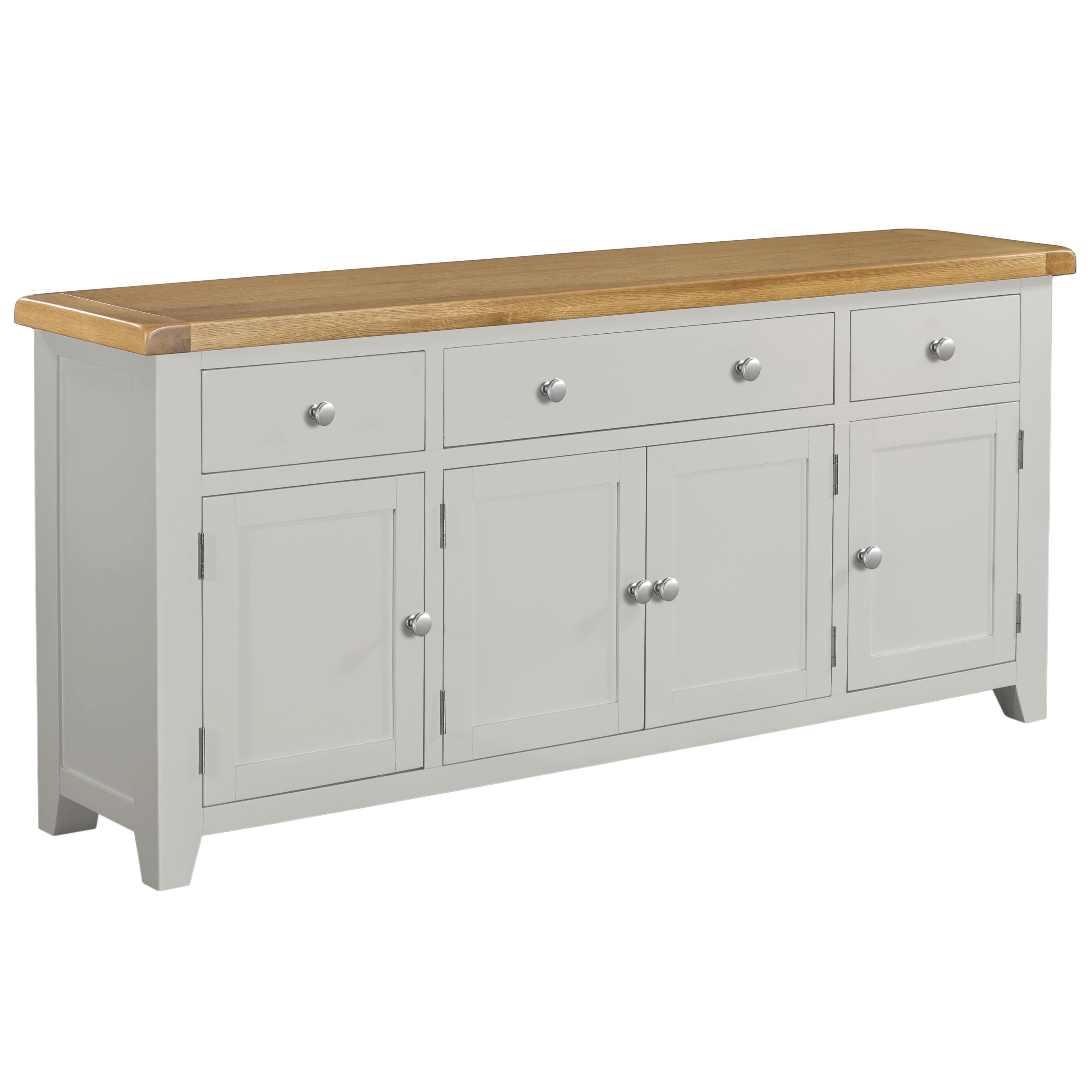 Cambridge Grey Painted Oak 4 Door 3 Drawer Sideboard