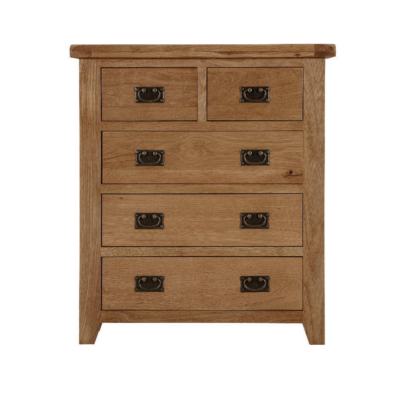 Cambridge Oak 2 Over 3 Chest Of Drawers
